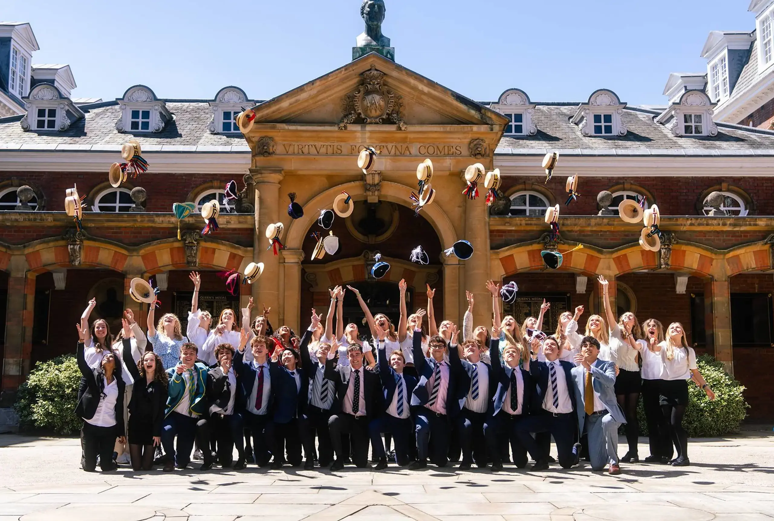 Students celebrating graduation