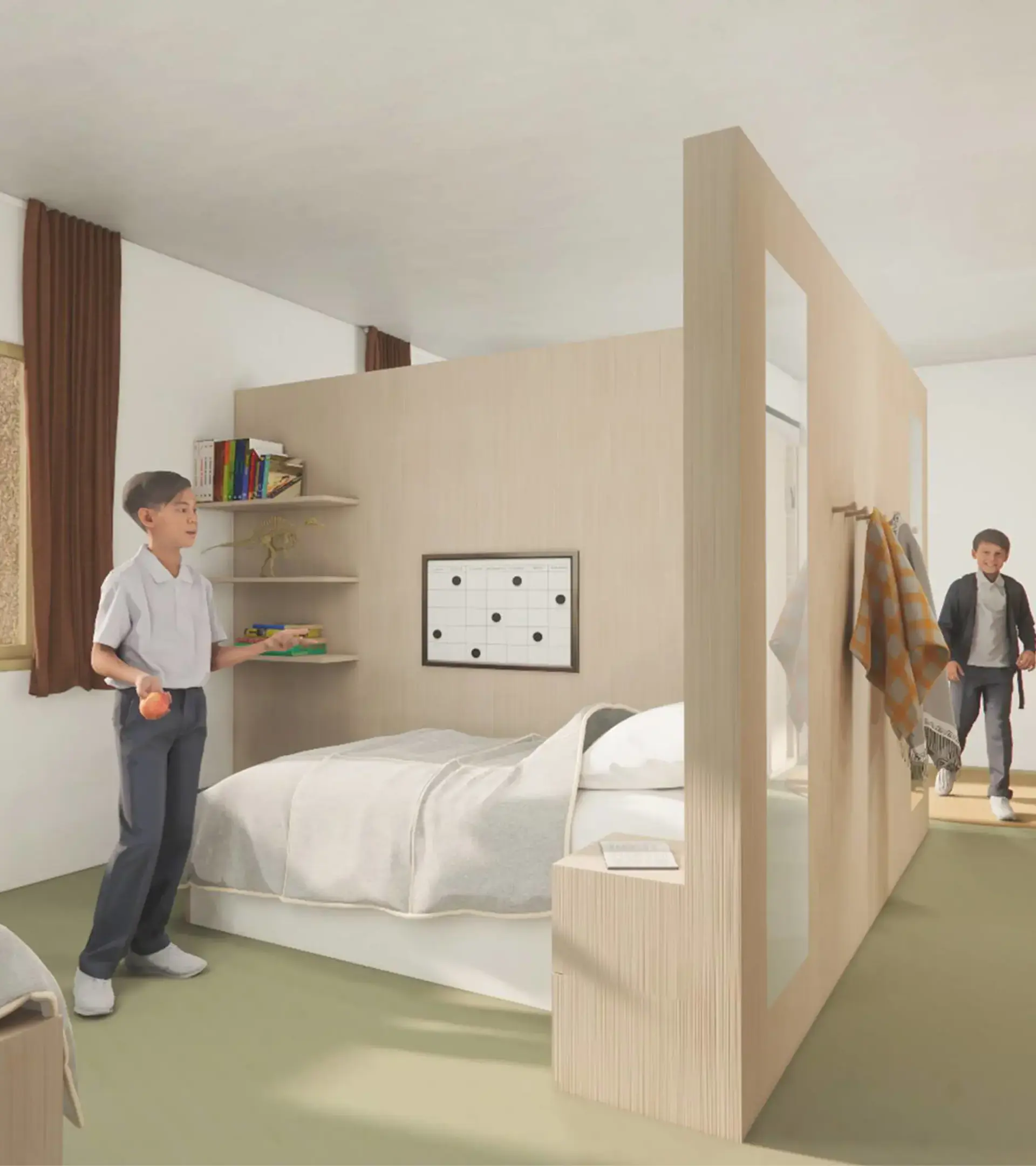 Students in boarding dorm