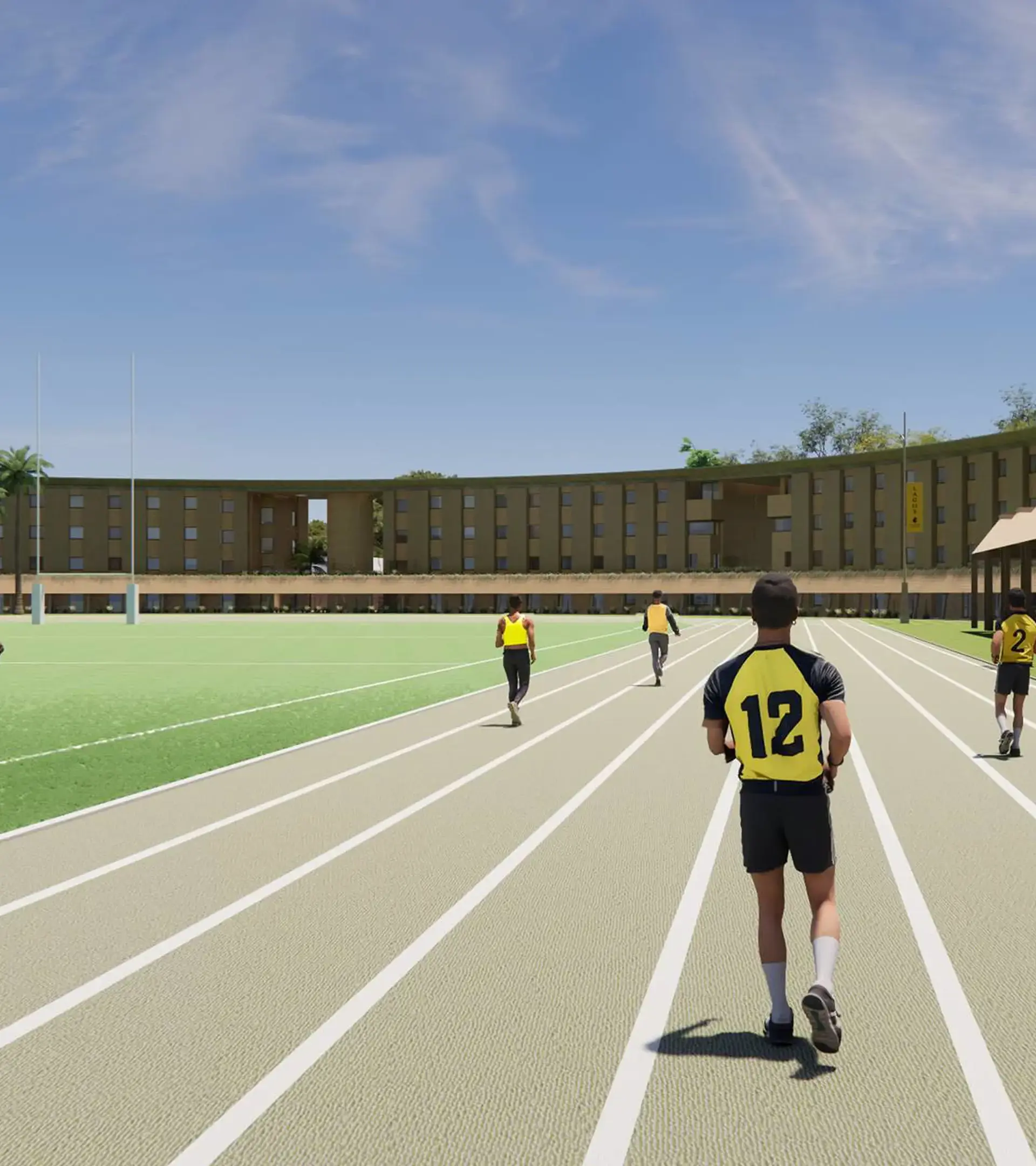 Students running on track