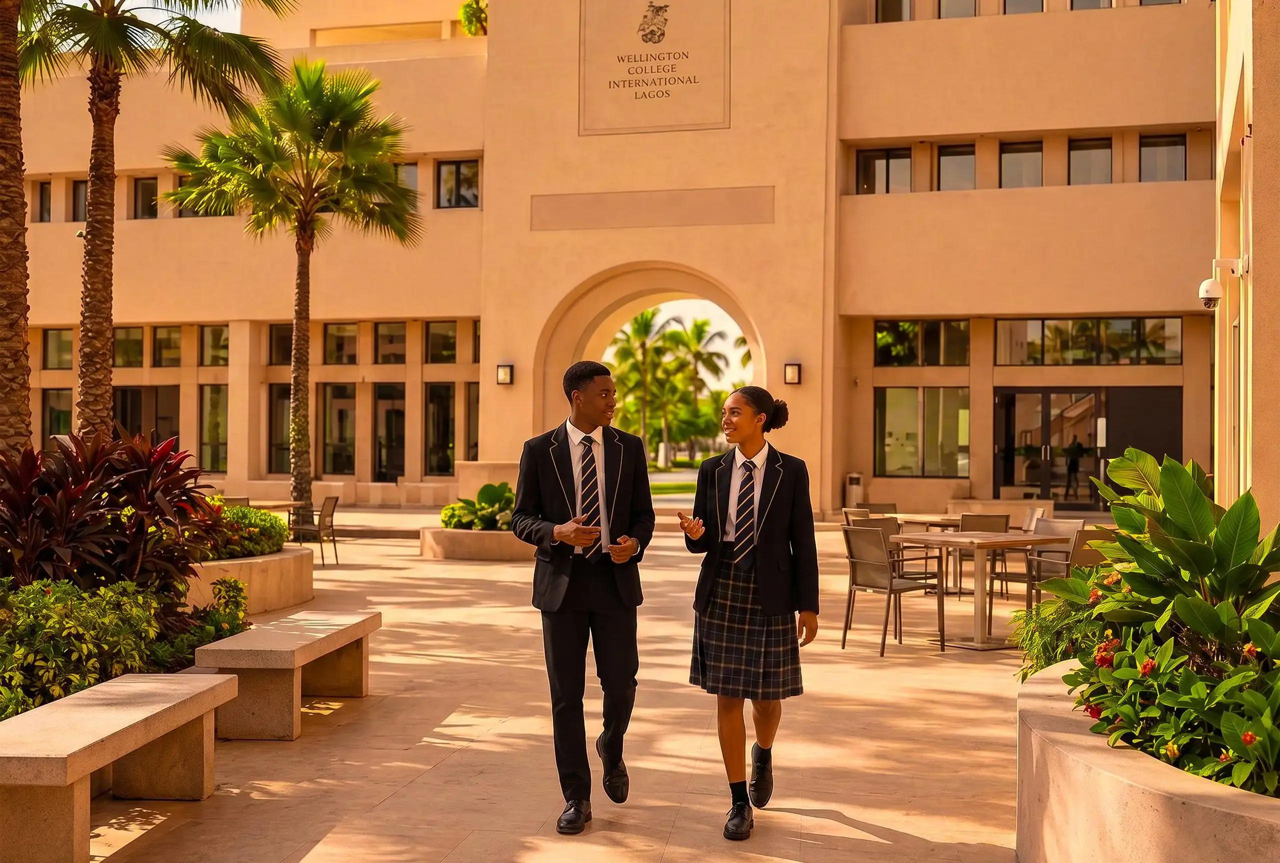 Students walking on campus